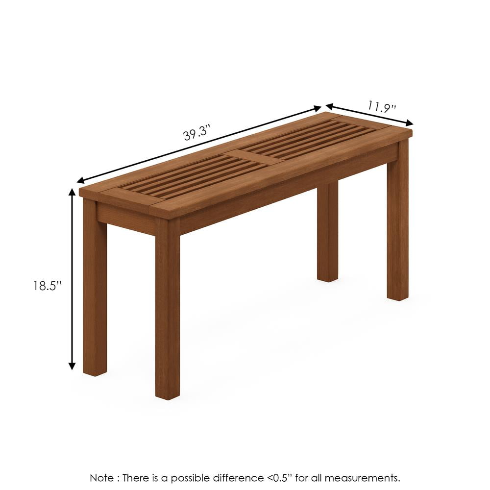 Furinno Tioman Malaysian Dark Red Meranti Wood Water-Resistant Outdoor Benches Brown
