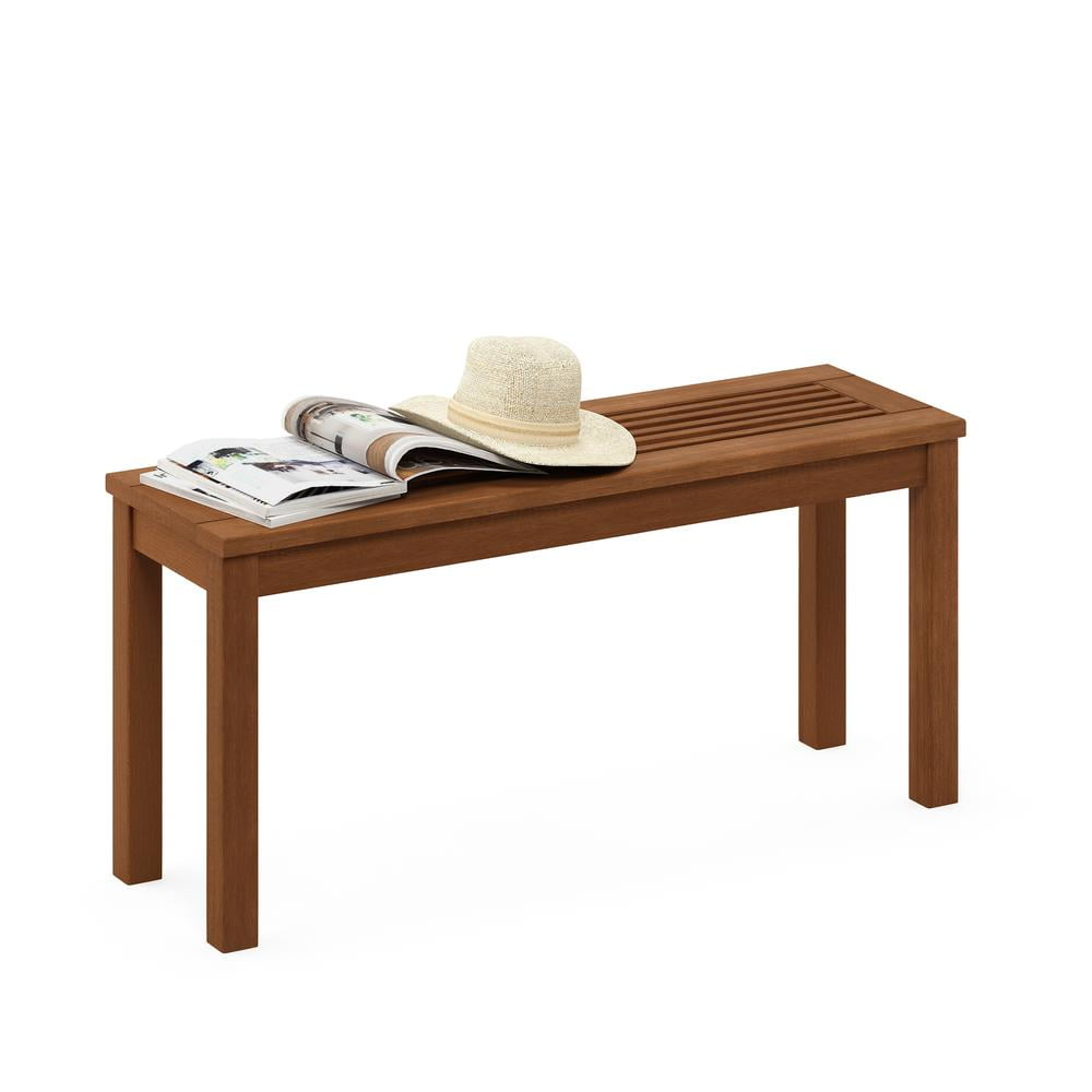 Furinno Tioman Malaysian Dark Red Meranti Wood Water-Resistant Outdoor Benches Brown