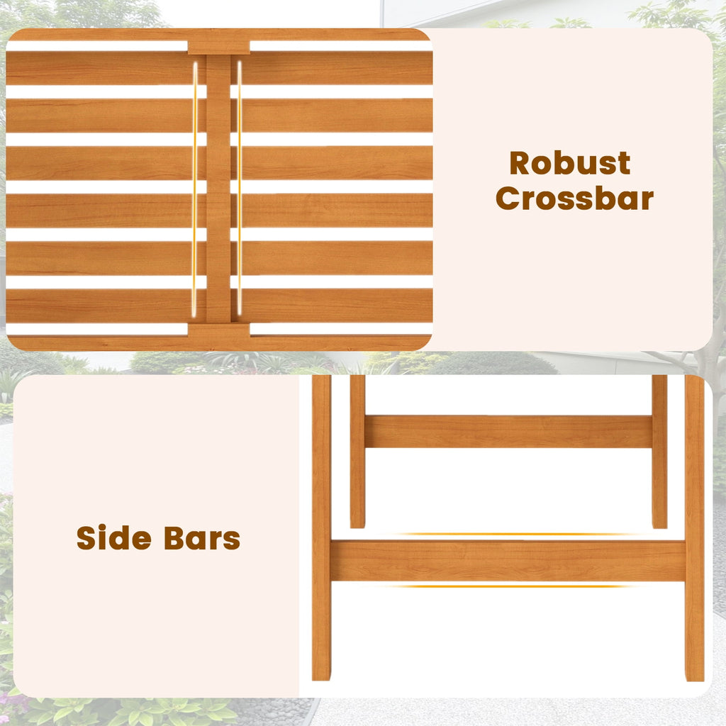 Gymax 47'' Outdoor Loveseat Bench w/Curved Armrests for Backyard Front Porch Deck