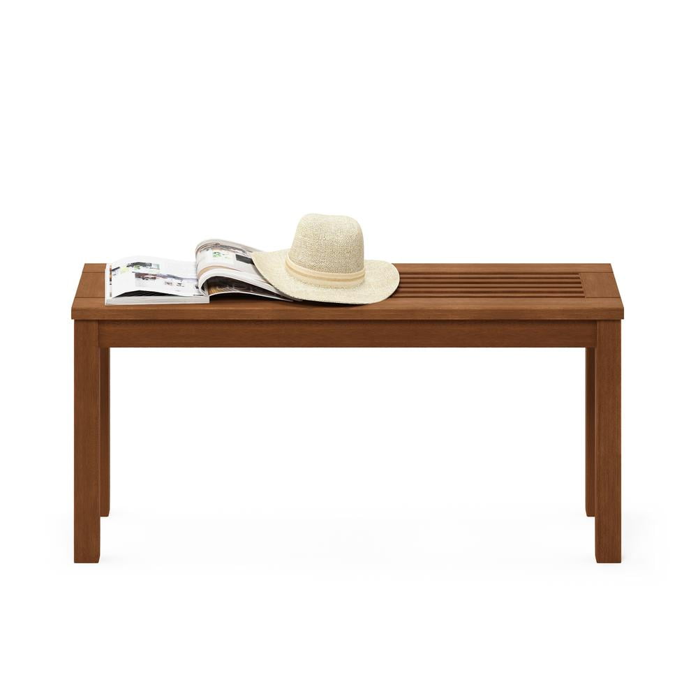 Furinno Tioman Malaysian Dark Red Meranti Wood Water-Resistant Outdoor Benches Brown
