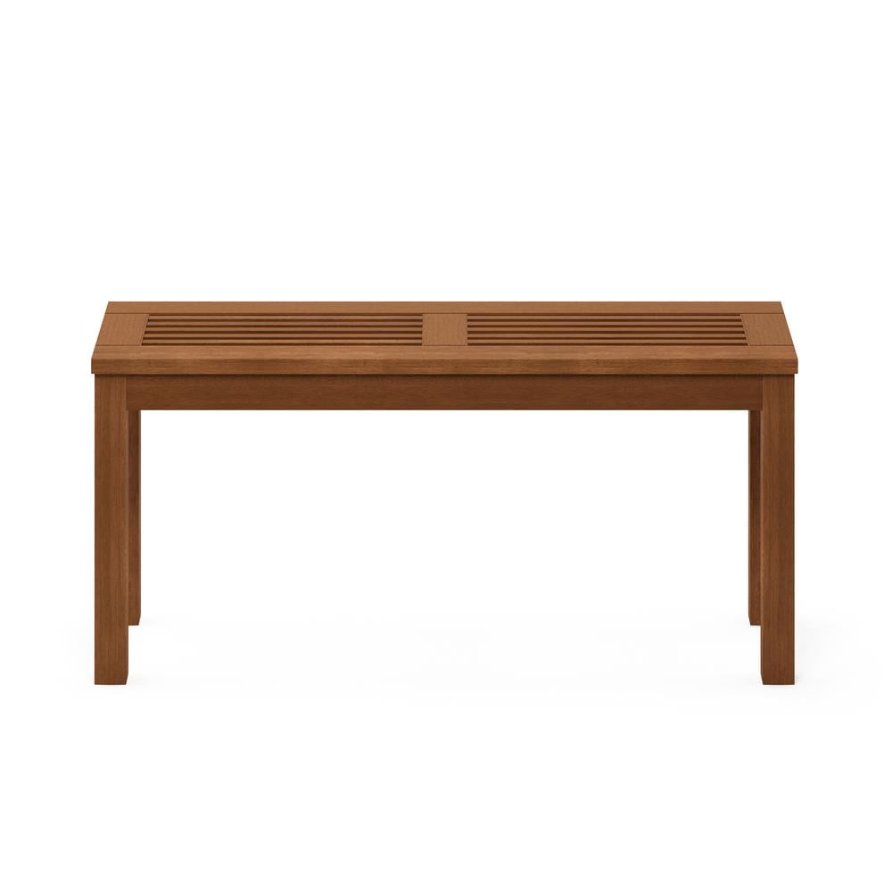 Furinno Tioman Malaysian Dark Red Meranti Wood Water-Resistant Outdoor Benches Brown